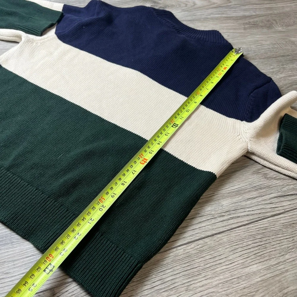 Gap Quarter Sweater Boy XXL 14-16 Husky Blue Green‎ Colorblock Cotton Pullover